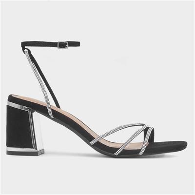 Tillie Womens Black Diamante Heel