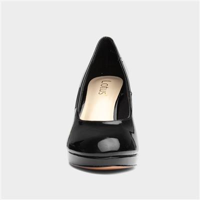 Lotus Riley Womens Black Court Heel-149079 | Shoe Zone