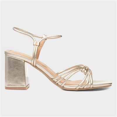 Harlow Womens Gold Strappy Heel