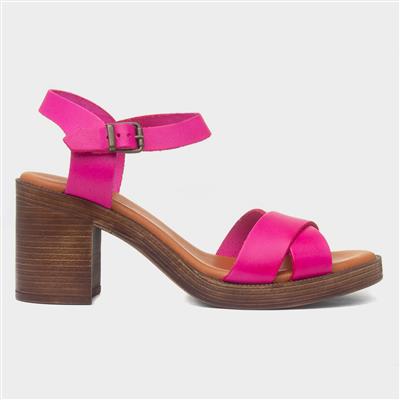 Georgia Pink Leather Heel