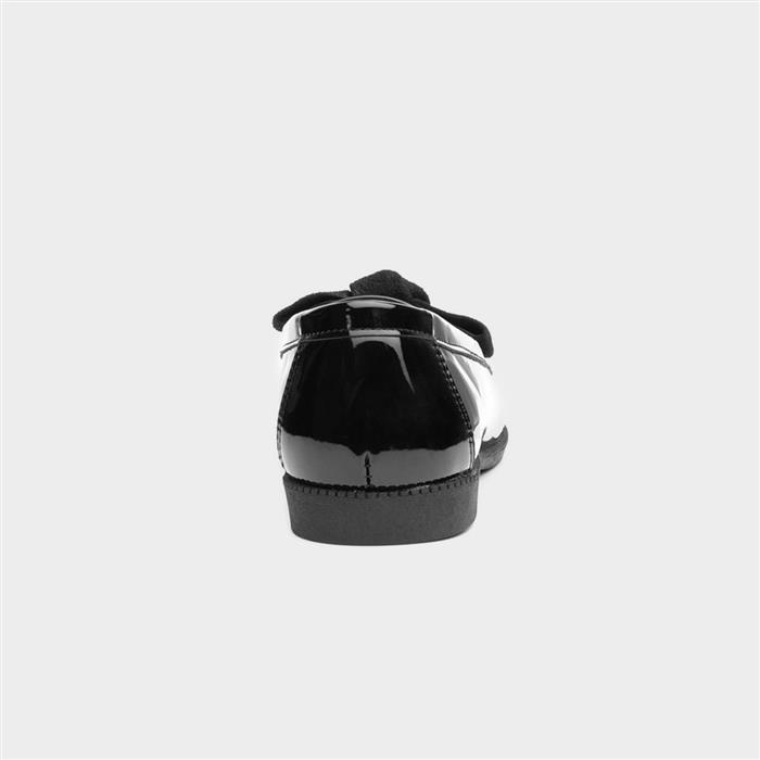 Lilley Anita Womens Black Patent Loafer with Bow-150006 | Shoe Zone