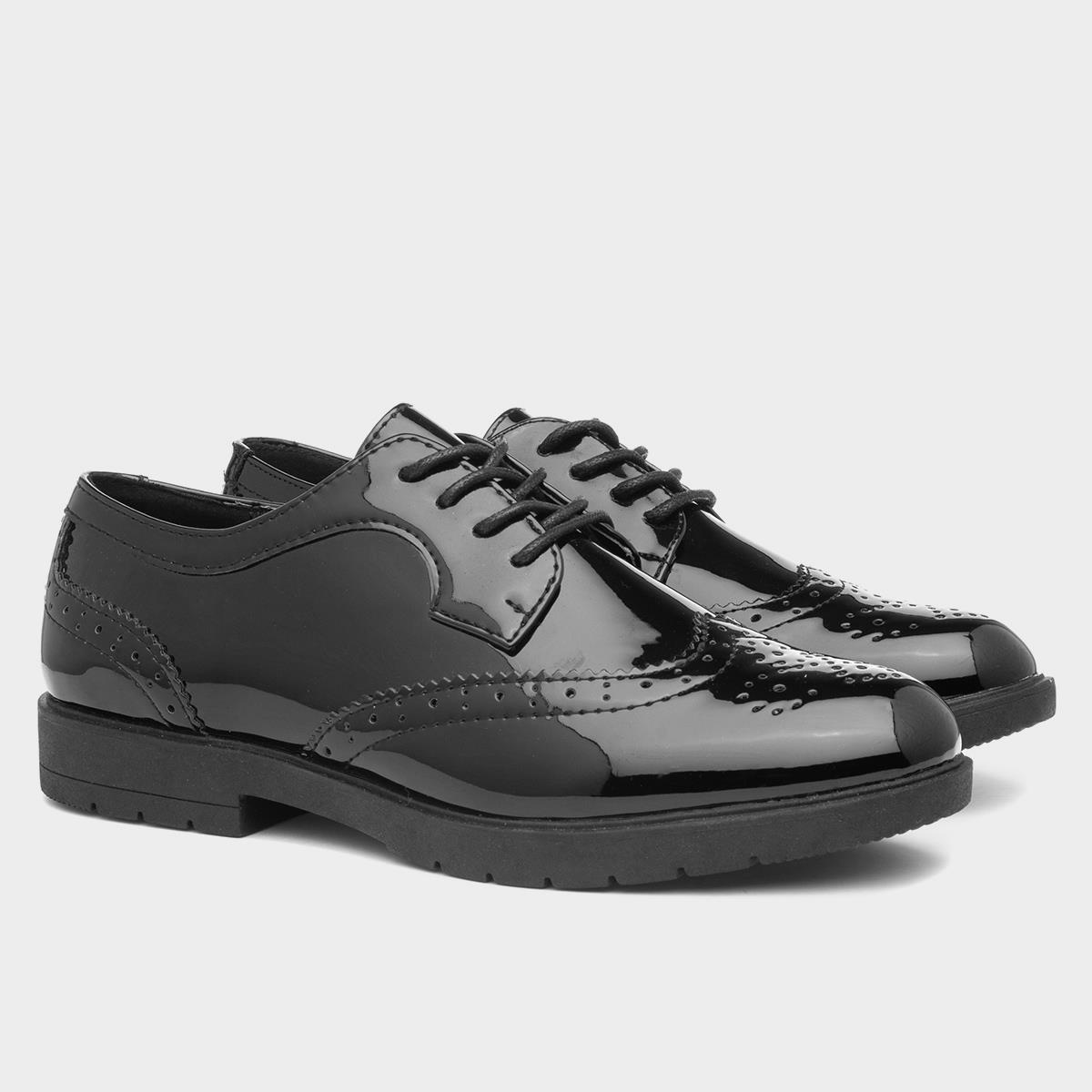 Lilley Agnes Womens Black Lace Up Brogue Shoe-15000 | Shoe Zone