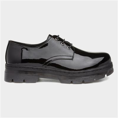 Ashley Womens Black Patent Lace Up Shoe