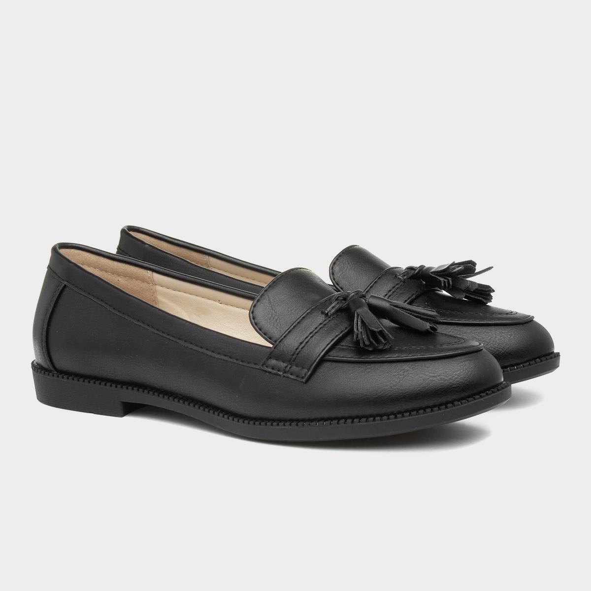 Lilley Anais Womens Black Matte Loafer-15071 | Shoe Zone