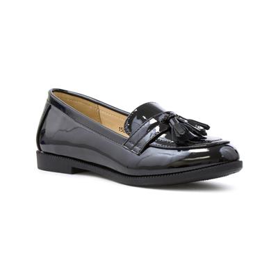 womens black patent leather loafers 