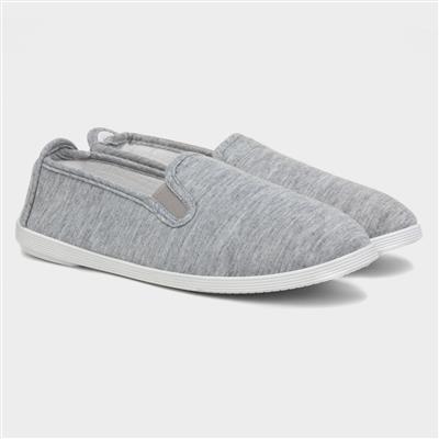 Grey canvas outlet slip on shoes