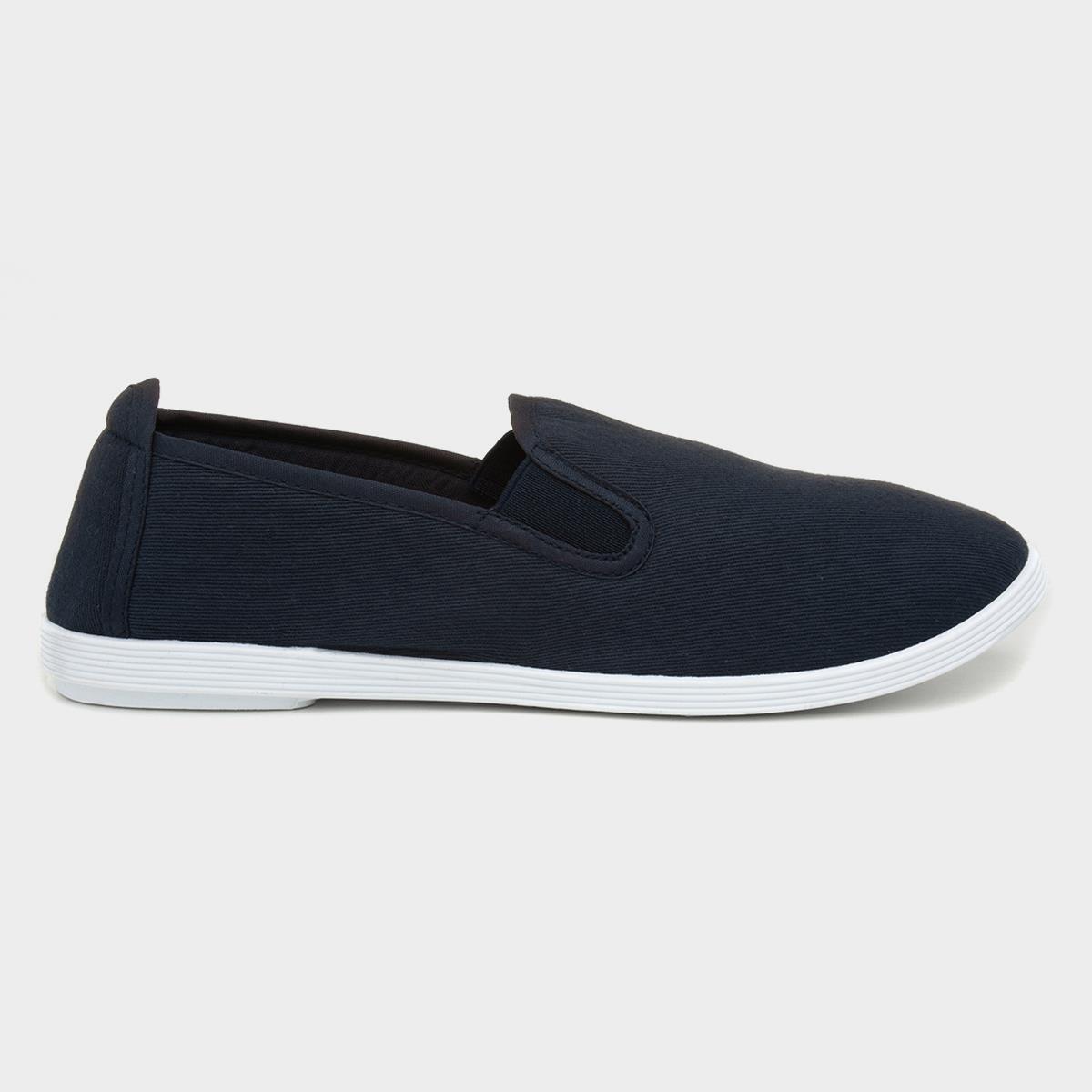 BLU Womens Navy Slip On Canvas Shoe-16007 | Shoe Zone