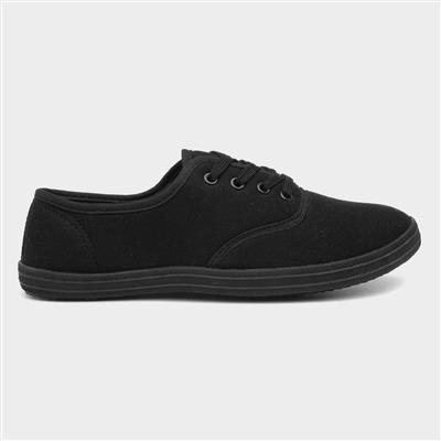 plain black canvas shoes