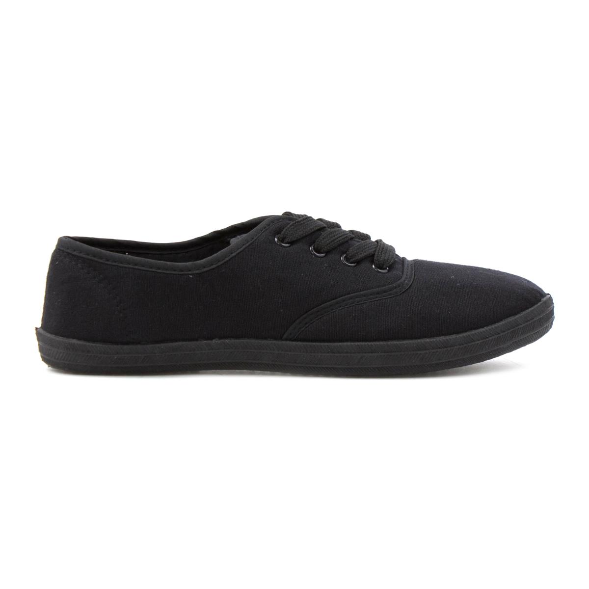 plain black canvas shoes