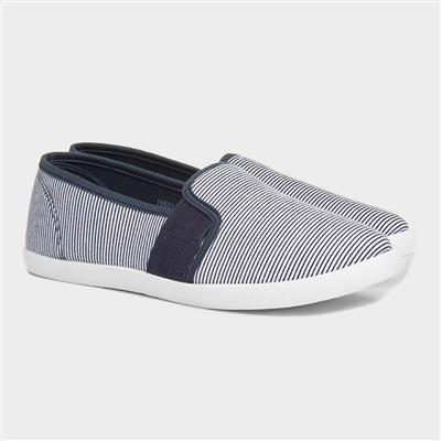 Lilley Womens Blue & White Stripe Canvas Shoe-165014 | Shoe Zone