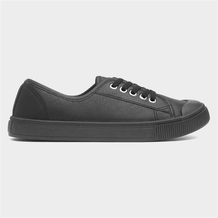 Lilley Penny Womens Black Canvas Shoe-16554 | Shoe Zone