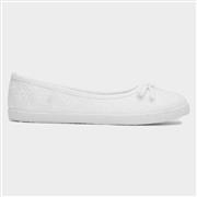 Lilley Patsy Womens White Ballerina Canvas (Click For Details)