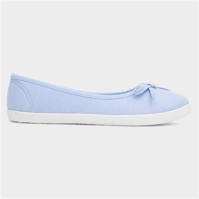 Patsy Womens Blue Ballerina Canvas