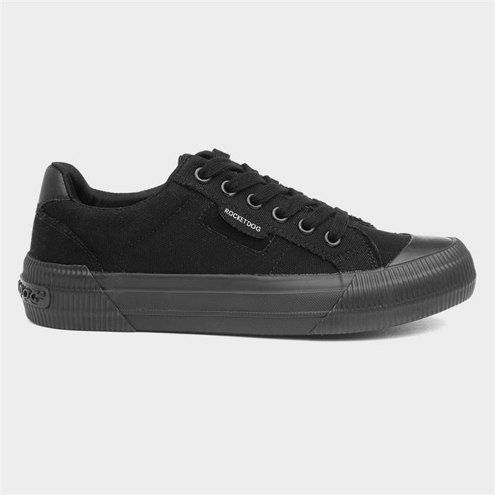 Black canvas trainers womens best sale