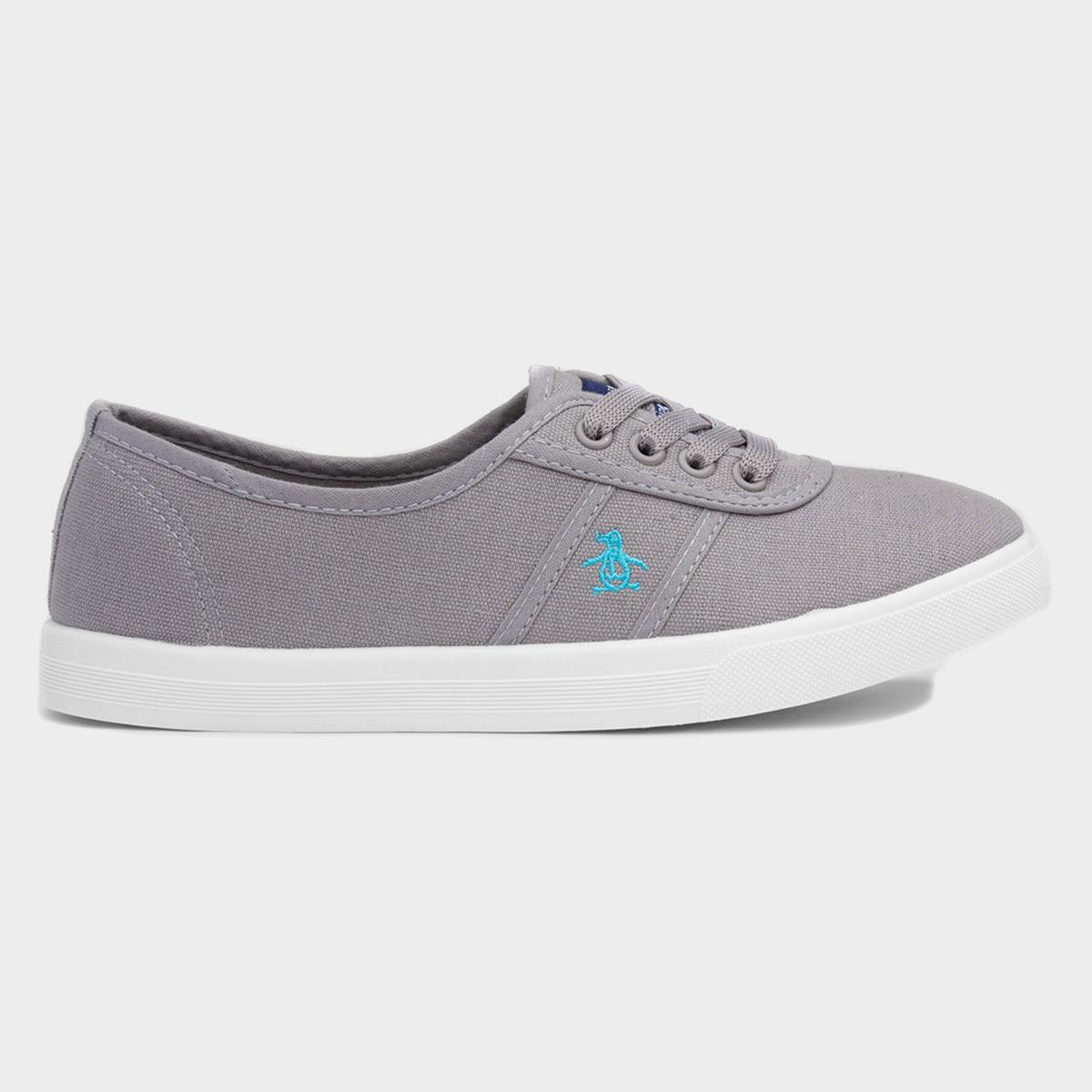 Original Penguin Susie Grey Canvas Shoes-168095 | Shoe Zone