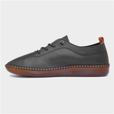 Lunar St Vincent Womens Black Leather Shoe-168123 | Shoe Zone