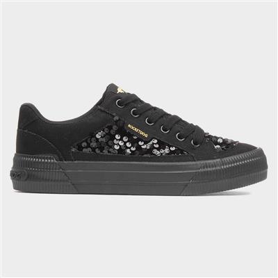 Cheery Womens Black Sequin Canvas