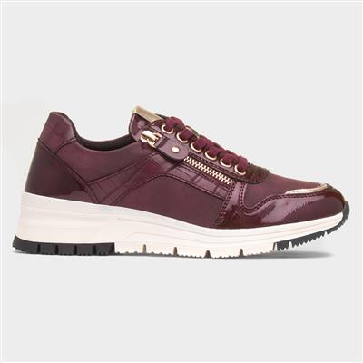 Sammy Womens Burgundy Lace Up Casual Shoe