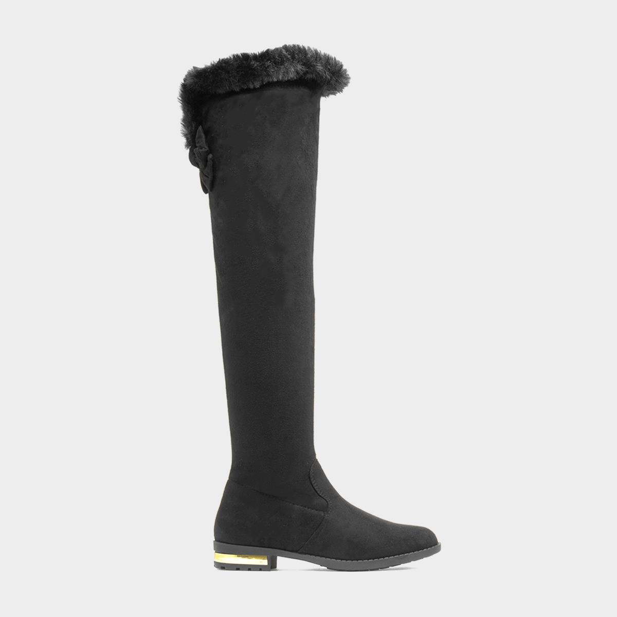 Truffle Meredith Womens Black Knee High Boot-17042 | Shoe Zone