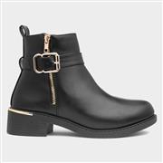 Krush Joyce Womens Black Wide Fit Ankle Boots (Click For Details)