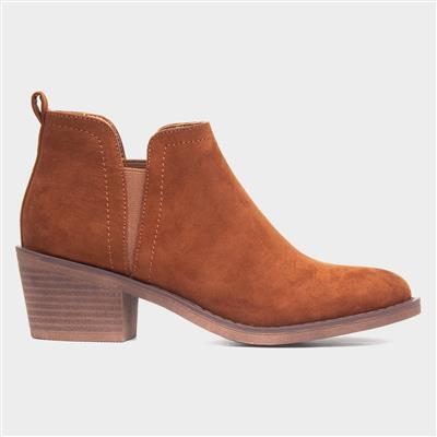 York Womens Cognac Ankle Boots