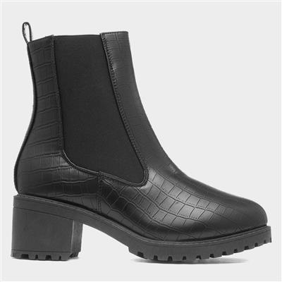 Krush Trixie Womens Black Wide Fit Chelsea Boot 17106 Shoe Zone