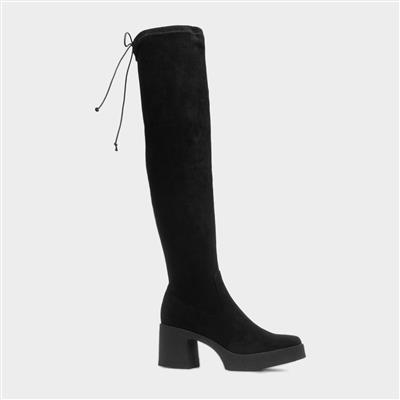 Elena Womens Black Knee High Boot