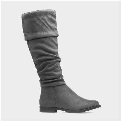 Davina Womens Grey Knee High Boot