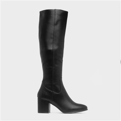 Yasmin Womens Black Knee High Boots