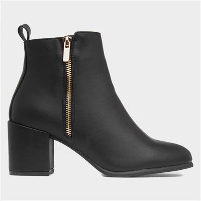 Misty Womens Black Block Heel Boot