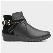 Cushion Walk Norma Womens Black Wedge Ankle Boot (Click For Details)