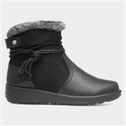 Cushion Walk Zara Womens Black Faux Fur Ankle Boot (Click For Details)