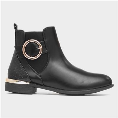 Sophia Womens Black Ankle Boot