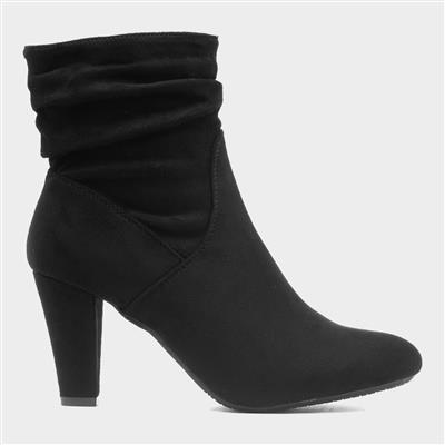 Dorian Womens Black Wide Fit Heeled Boot