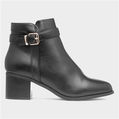 Holly Womens Black Wider Fit Ankle Boot