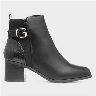 Robyn Womens Black Wide Fit Ankle Boot