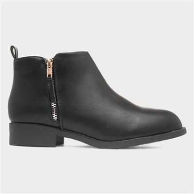 Kay Womens Black Wide Fit Ankle Boots