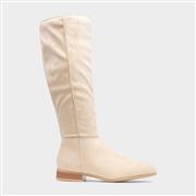 Krush Callie Women Beige Wide Fit Knee High Boot (Click For Details)