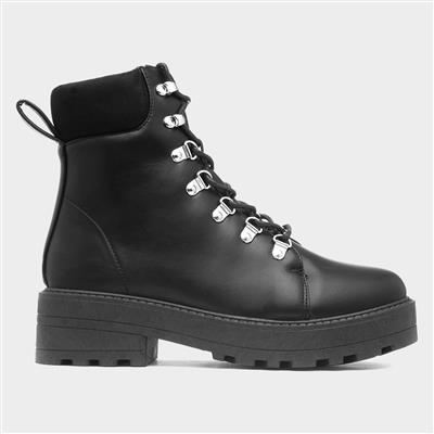 Stella Womens Black Chunky Wide Fit Boot