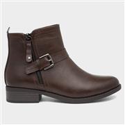 brown flat ankle boots