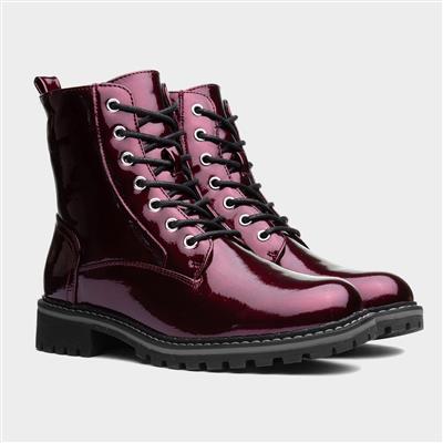 Lunar Nala Womens Bordeaux Crinkle Ankle Boot-180034 | Shoe Zone