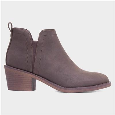 York Womens Brown Ankle Boot