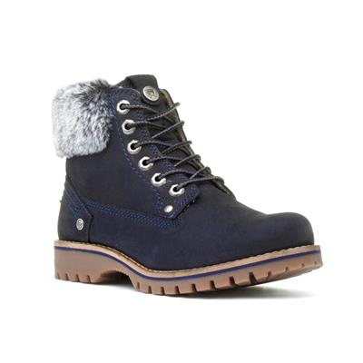 navy lace up ankle boots