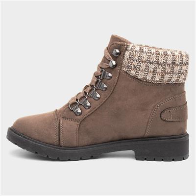 Lilley Miley Womens Taupe Lace Up Ankle Boot-18057 | Shoe Zone