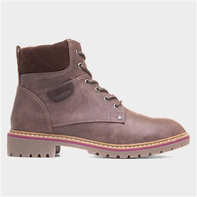 Alberta Womens Brown Lace Up Boot