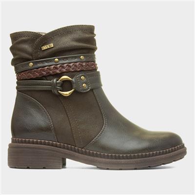 Nebraska Womens Green Ankle Boot