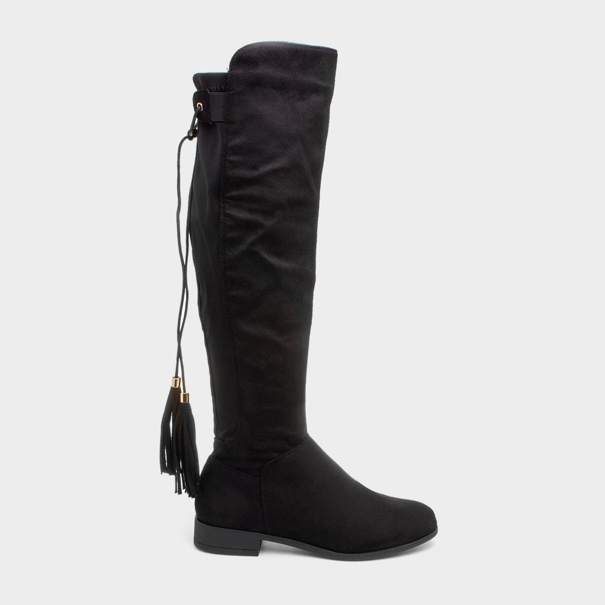 womens black knee high suede boots