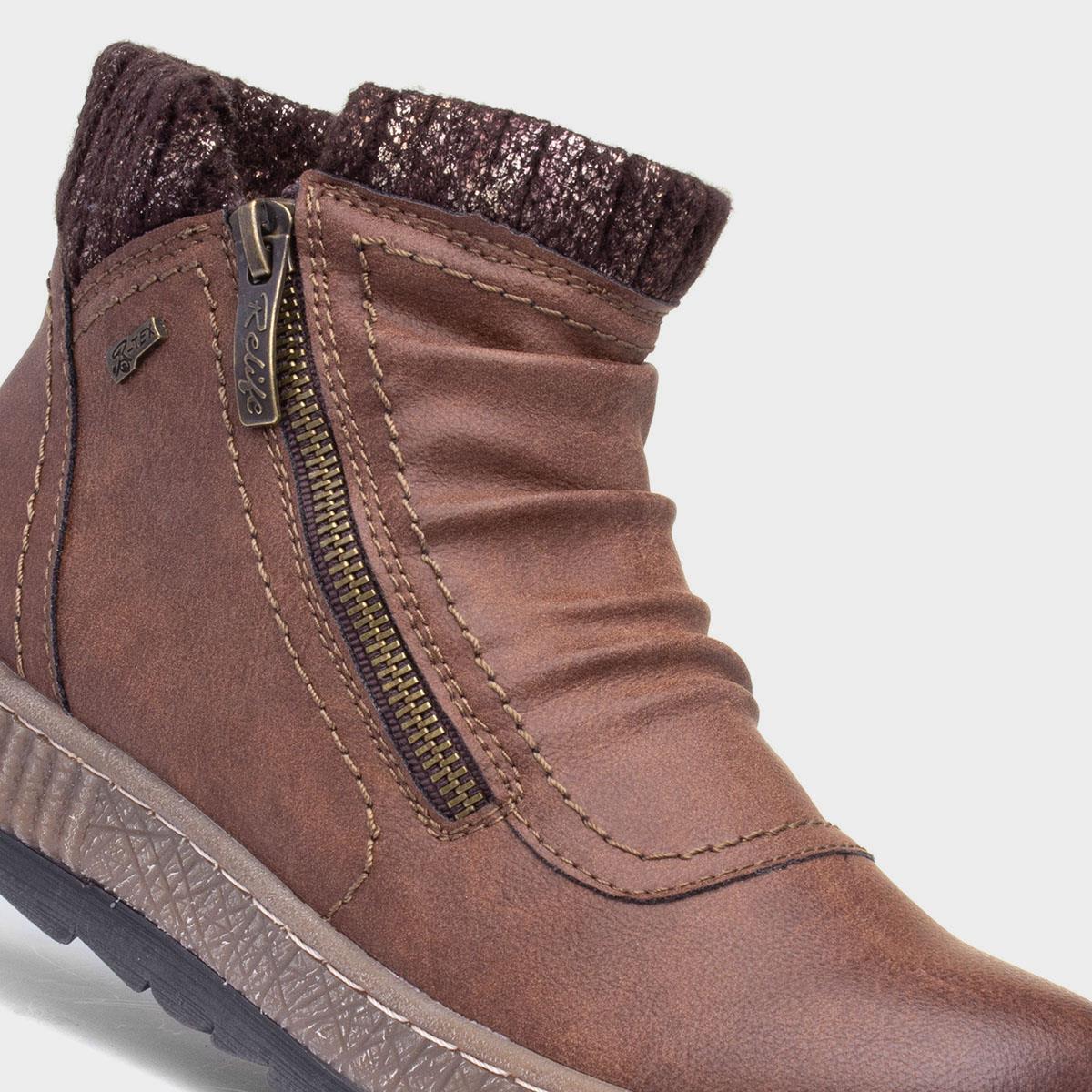 Relife Louisa Cognac Womens Brown Ankle Boots-18375