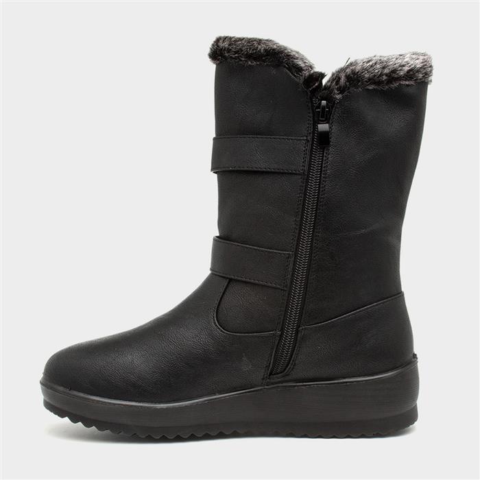 Softlites Juno Womens Black Calf Boot-18413 | Shoe Zone