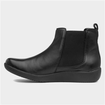 Comfy Steps Gerty Womens Black Leather Boot-184182 | Shoe Zone